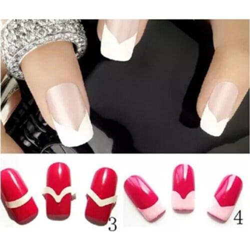 10 Sheets Nail Art Sticker French Tips Guides Decal Paper Acrylic UV Manicure