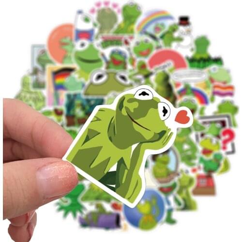 50PSC Kermit Forg Cartoon Stickers Laptop Guitar Luggage Skateboard Phone Waterproof Graffiti Sticker Decal Kid Classic Toys