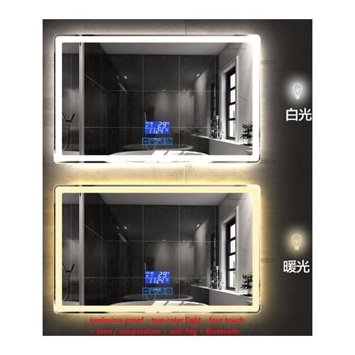 CTL305 Wall-mounted Led Bathroom Mirror Intelligent HD Bath Mirror Explosion proof Anti-fog Mirror White/Warm light 110V/220V