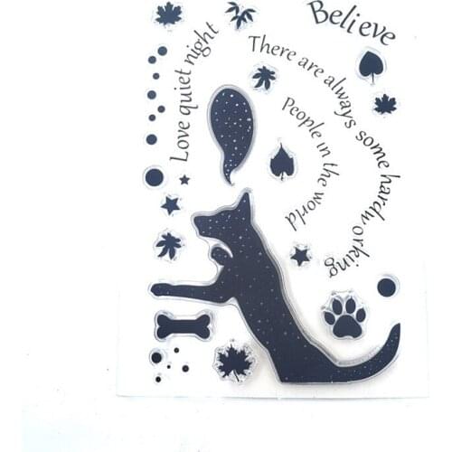2021 New Clear Stamp Transparent For Scrapbooking DIY Silhouette Dog Text Silicone Seal Card Handmade Kid Funny