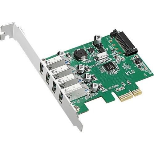 PCIE Expansion Card PCI-E to 4XUSB3.0 5Gbps Dual-Electric Four-Port NEC Chip Desktop USB Hub Expansion Card