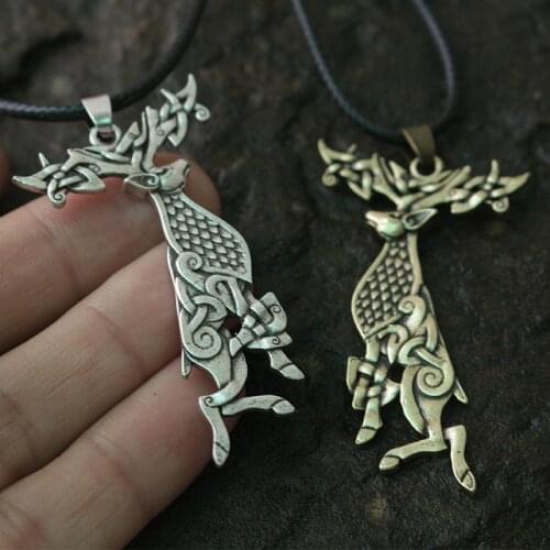 Lanseis 1pcs dropshipping viking deer pendant men necklace jewelry celt deer pendant