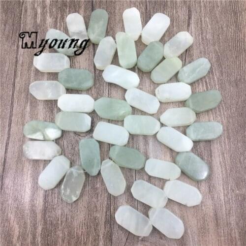 Polished Aventurine Slice Beads, Genuine Green Jaspers Gem Stone Necklace DIY Accessories, MY1740