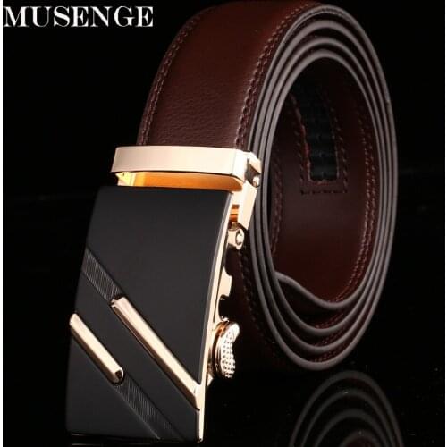 Fashion Genuine Leather Belt for Men Luxury Waist Jeans Belts Male Designer Automatic Buckle Gift for Men Black New High Quality