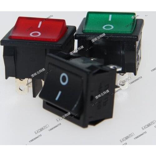 [SA]Power switch RLEIL Rocker Rocker Switch 220V square black edges green illuminated RL3-2-G/R/BB 4P/6P--50pcs/lot