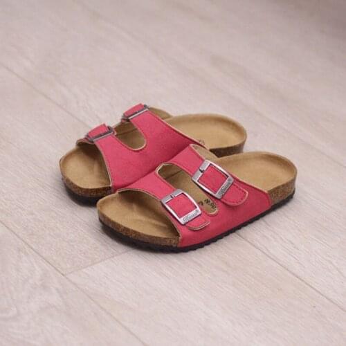 Children Shoes Slippers for Boys Girls Fashion Beach Sport Buckle Kids Slippers Flat Cork Wood Summer Shoes Flip Flops 22-39