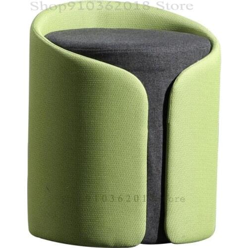 Modern Minimalist And Creative Small Stool Nordic Fabric Round Stool Sofa Stool Shoe Changing Stool Girl Heart Personality Makeu