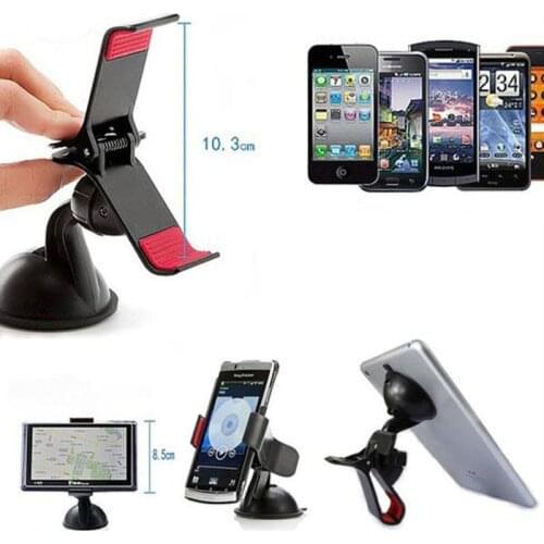 RetailPackaging Universal Car Phone Holder Windshield Dashboard Mount Stand Smart Mobile Phone GPS Rotating 360 Degree 50pcs/lot