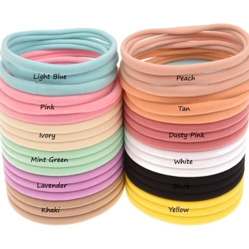 12pcs Nylon Headband Elastic Hairband 1CM Width Vintage Head Wrap Boutique Band Accessories Headwear Fashion Hair Accessories