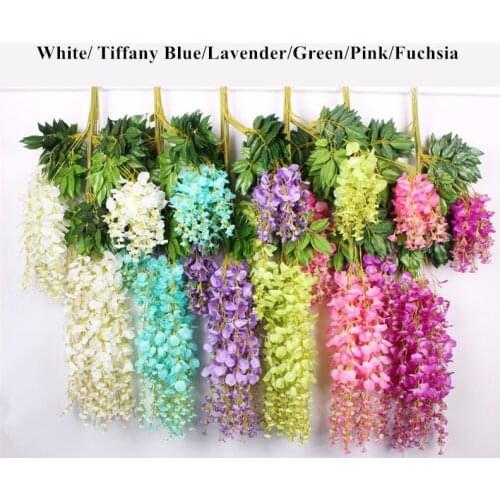 Upscale Artificial Silk Flower Vine Home Decor Simulation Wisteria Garland Craft Ornament For Wedding Party Decorations