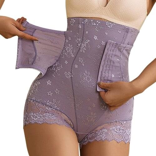 Women High Waist Abdominal Pants Postpartum Breasted Abdominal Panties Slimming, Hip Lifting Shaped Lace Tunic Body Shaper Pants