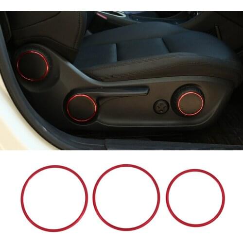 3Pcs Car Seat Adjustment Switch Knob Ring Cover Trim Red for Mercedes Benz A B GLA CLA Class W176 W117 W246 C117 A180