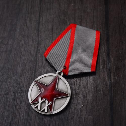 33.8mm CCCP Workers and Peasants Red Star Army 20 Anniversary Medal USSR Flag Lenin Souvenir Metal Brooch WW2 Pins Gifts