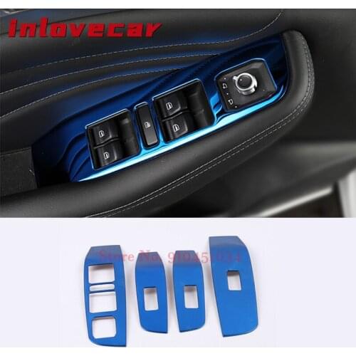 For Haval F7 F7x Car Window Switch Panel Trims Stainless Steel Decorative Interior Parts Frame Mouldings Auto Accessories 4pcs