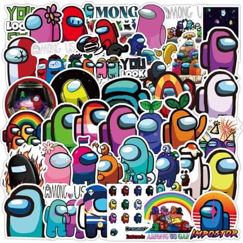 50Pcs Anime Stickers Among Us Stickers Graffiti Stickers Luggage Guitar Skateboard Waterproof Stickers Among Us Game Sticker toy