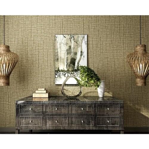Beibehang High quality green 3D wallpaper linen texture wallpaper 3d bedroom living room interior pure plain wallpaper roll