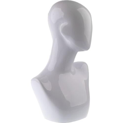 White Mannequin Male Female Neck Head Shoulders Model Hair Hat Wigs Glasses Stand Jewelry Scalf Necklace Display