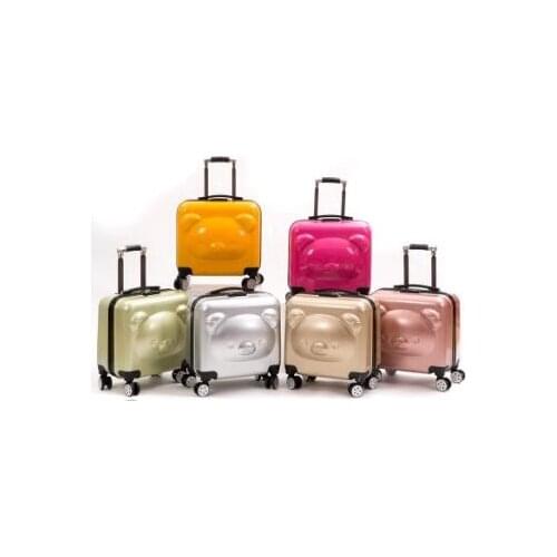 Bear Style Kids Travel Trolley luggage suitcase Trolley bag on wheels Kid wheeled travel case Children Rolling suitcase for Boy