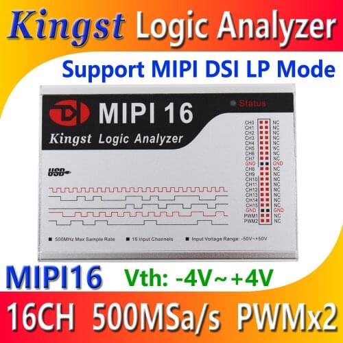 Kingst MIPI16 USB Logic Analyzer 500M max sample rate,16Channels,10B samples , MIPI DSI LP protocol analysis,English software