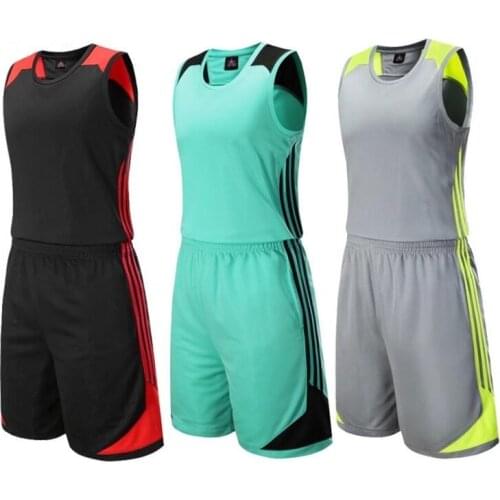 New High quality Men Basketball Set Uniforms kits Sports clothes Kids basketball jerseys college tracksuits DIY Customized