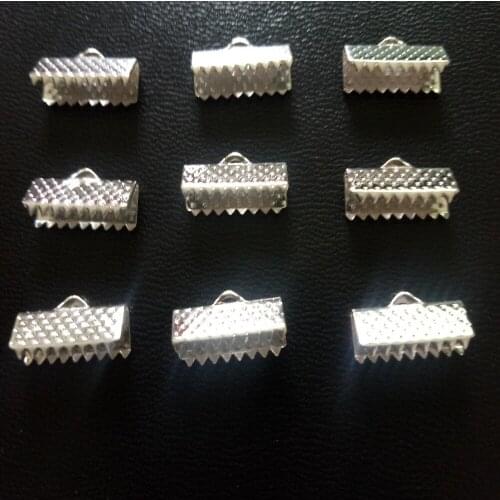 HOT 10pcs 6mm/10mm/13mm Metal End Fastener Fit Flat Leather Cord End Clasps Connectors For Diy Fashion Jewelry Making