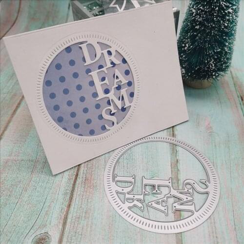 Letter Round hollow Metal Cutting Dies Stencils For DIY Scrapbooking Decorative Embossing Handcraft Die Cutting Template