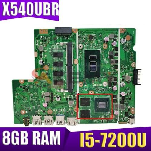 Akemy For ASUS X540UB X540UBR X540UV laptop motherboard mainboard X540UB original mainboard with I5-7200U CPU 8GB RAM 2GB-GPU