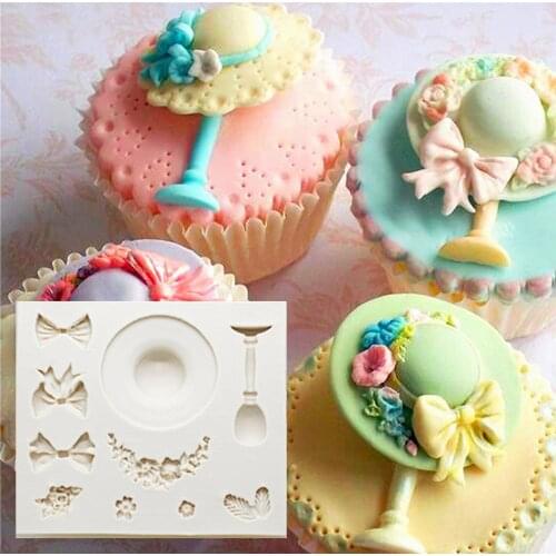 Luyou Cute Hat Shape 3D Silicone Fondant Resin Molds Chocolate Candy Moulds Bow Cake Decorating Tools For Kitchen Baking FM056