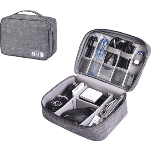 Multi-function Travel Cable Organizer Bag Mobile Power Headset U Disk Data Cable Portable Zipper Cosmetic Storage Bag USB Gadget
