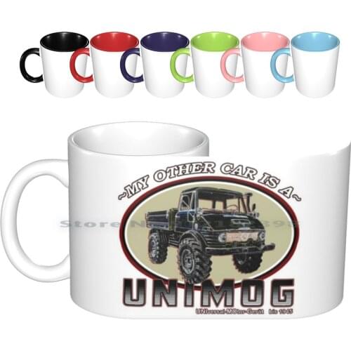 My Other Car Is A Unimog Ceramic Mugs Coffee Cups Milk Tea Mug Unimog Car Truck Retro Old School My Other Car Is A Cool Geek