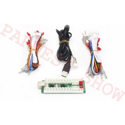New 2 player USB Encoder to Arcade jamma adapter with Wires 5V LED function USB to Jamma control board for Rocker Arcade cabinet