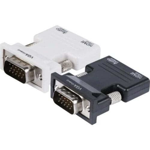 HDMI female to VGA female converter with audio adapter, support 1080P signal output, compatible with video equipment, USB