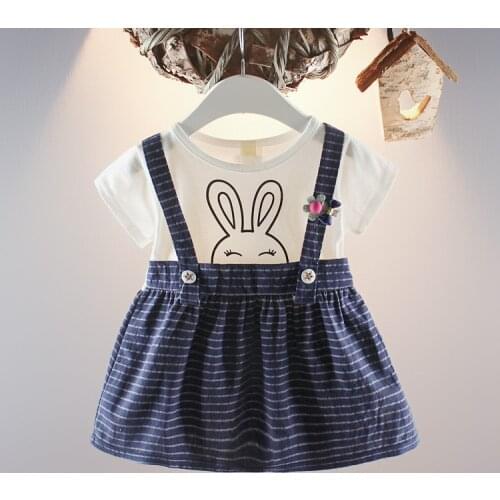 2019 Summer Short Sleeve Girls Dress Baby Girl Clothes Button Dress Wedding Sundress Clothing Toddler Christmas Dress 24M12M18M