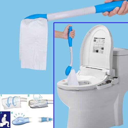 Toilet Aid for Wiping, Folding Comfort Wipe Self Assist Toilet Aid for Limited Mobility Aid Self Wipe Tool Wiper