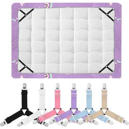 3 Clips Adjustable Bed Corner Holder Bed Sheet Fasteners Mattress Cover Clips Heavy Duty Bedding Sheets Elastic Straps