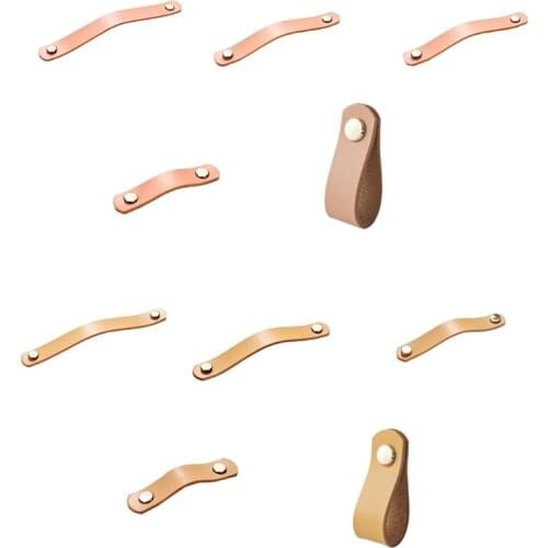 Furniture Drawer Knob Door Handle Cupboard Shoe Cabinet Cowhide Pulls House Decor Nordic Furniture Drawer Knob Handles