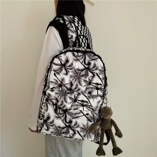 Unisex Backpack female nylon college student bags Fashion panelled backpacks Casual school bag male Teenage Girl Travel Rucksack