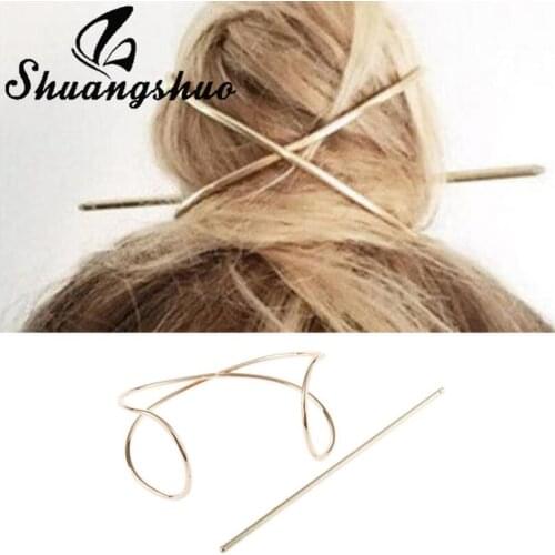 Shuangshuo Bohemian Style Geometric Hair Accessories Cross X Shaped Hair Pins for Women Girls Hairwear Jewelry Best Friend Gift