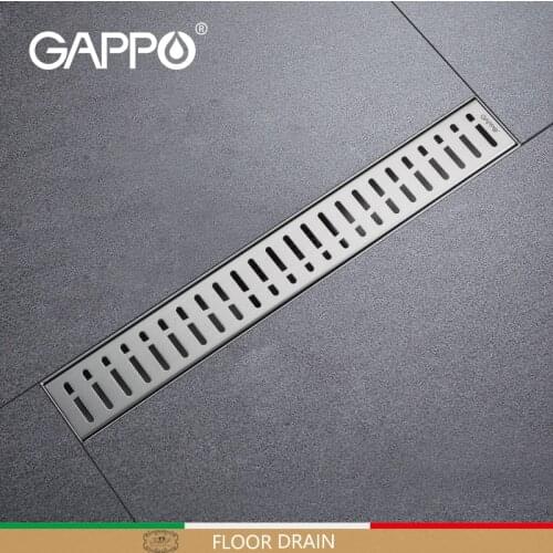GAPPO Stainless Drains Bathtub Plug Anti-odor Drains Recgangle Linear Waste Drainer Bathroom Shower Floor Drain Cover G85007-3