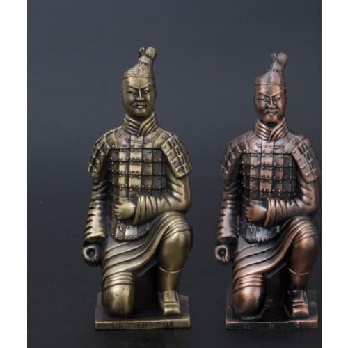 Aluminum alloy terra cotta warriors and horses ornament handicraft office table decoration creative gift Qin Shihuang
