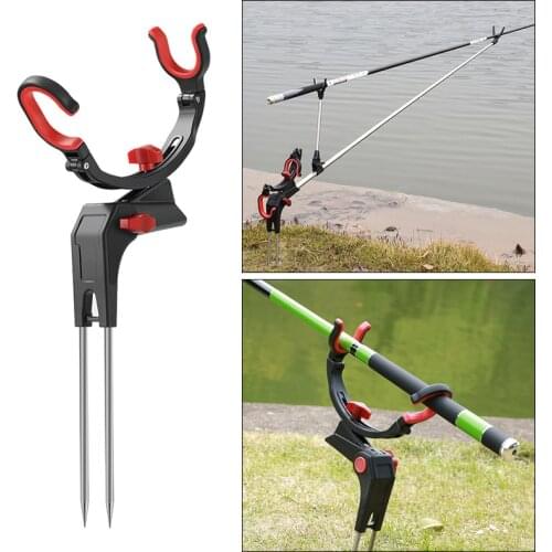 Outdoor 360° Adjustable Fishing Pole Holder Universal Folding Stainless Steel Fishing Rods Fix Pole Holder Fishing Accessories