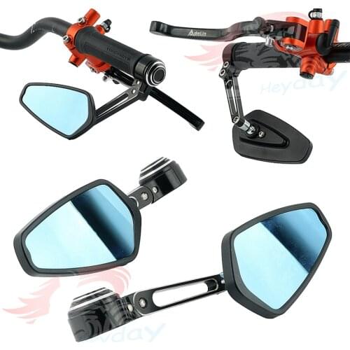 Universal Black Motorcycle Mirror Motorbike Rearview Side Handle Bar End Mirrors For HONDA MONKEY CB400 VFR800/F CB1000R MSX125