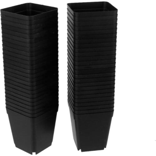 Pack of 50 Plastic Flower Pots Mini Plant Succulents Container Seed Planter Starting Pots 7cm*7cm