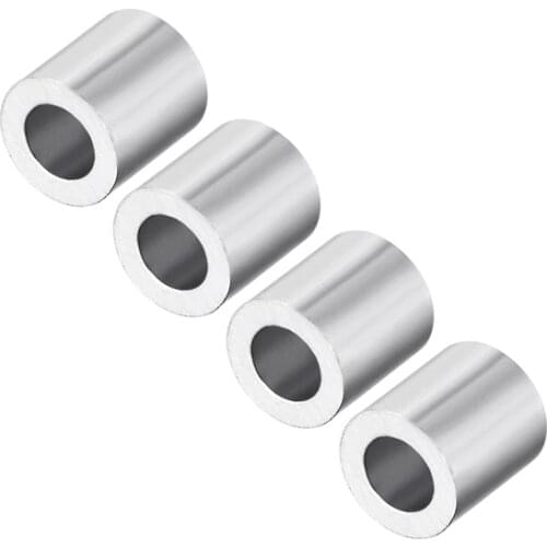 Uxcell 4Pcs Aluminum Crimping Loop Sleeve Round for 1/8" - 5/32" Wire Rope to create loop ends on cable assemblies Tools