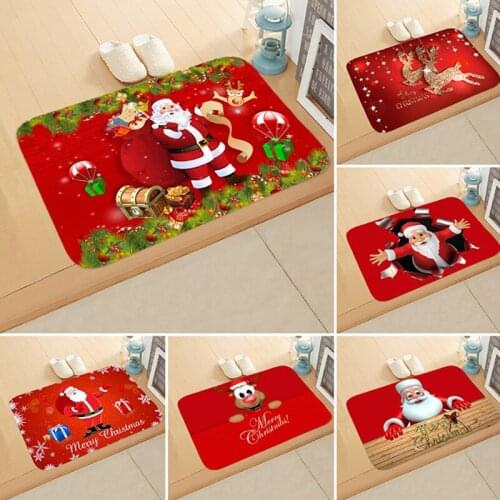 Merry Christmas Carpet Door Mat Santa Claus Printed Anti-Slip Mat Bathroom Mat Home Decor Indoor Mat Entrance Door Mat 40*60cm