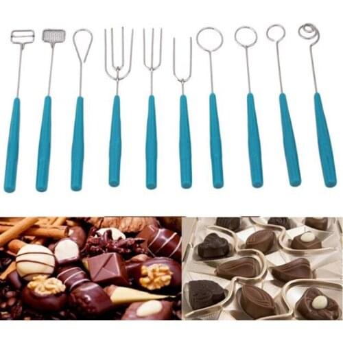 New Ceative Hot Sale 10PCS Chocolate Dipping Forks Party Fondue Fountain Cake Decorating DIY Tool Set Chocolate Forks
