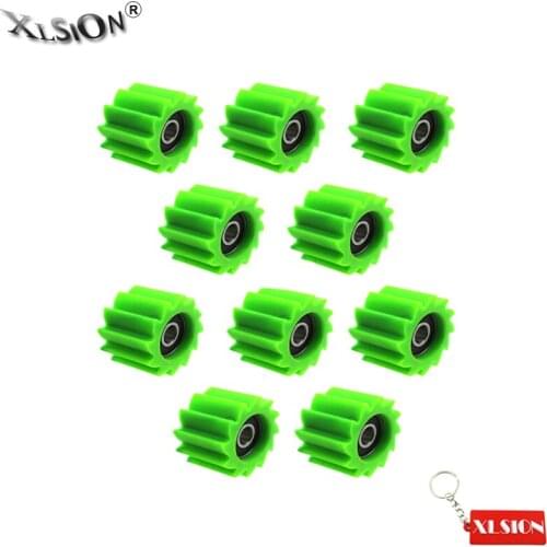 XLSION Aftermarket 10Pcs Tensioner Pulley Wheel Guide Chain Roller For Kawasaki KX250F KX450F 2006-2016