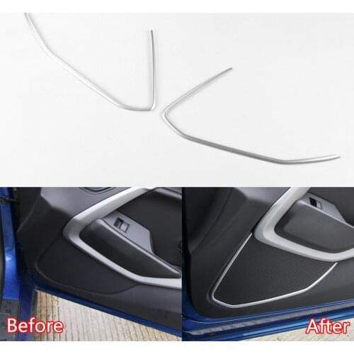 YAQUICKA Fit For Chevrolet Camaro 2017+ ABS Interior Door Audio Speaker Trim Styling Strip Decoration Sticker 2Pcs/set