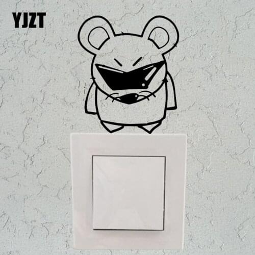 YJZT Cool Mouse Animal Vinyl Decal Home Room Decor Funny Creative Wall Switch Sticker Cartoon Art S19-0317