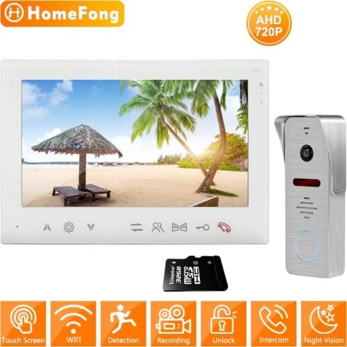 HomeFong 720P Tuya Video Door Phone WiFi Function Video Intercom Night Watch 7 Inch Screen Waterproof Doorbell Connect Phone